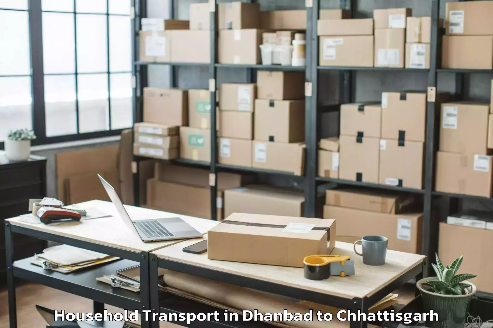 Discover Dhanbad to Sarangarh Household Transport